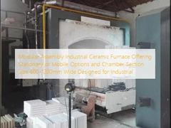 Modulaire montage industriële keramische oven met stationaire of mobiele opties en kamersectiebreedte van 600-1200 mm, ontworpen voor industrieel gebruik